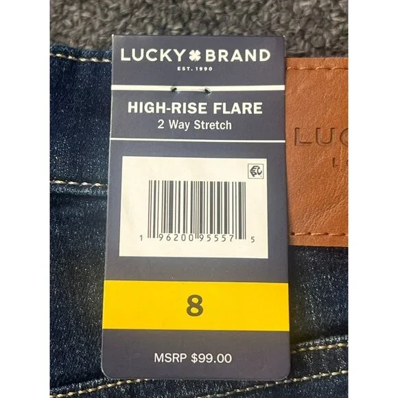 NWT Lucky Brand Womens Stevie Two Way Stretch Blue High Rise Flare Jeans US Sz 8 - Picture 13 of 16